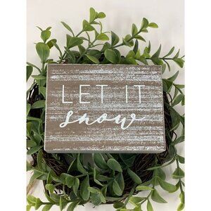 Farmhouse Winter Mini Sign 4in Rustic Distressed Neutral Decor Gift Decor